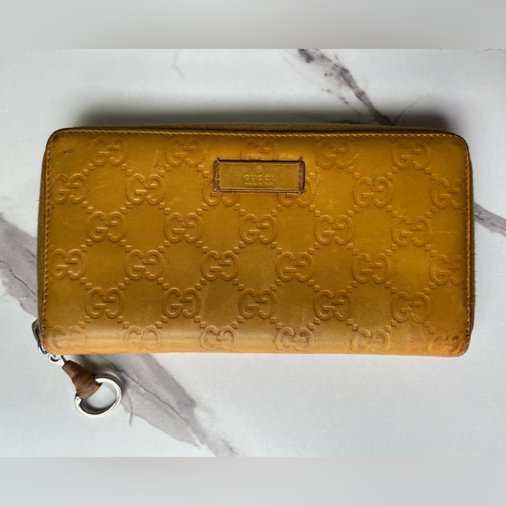 Gucci guccissima long leather wallet